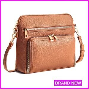 Vegan Leather Crossbody Bag with RFID Wallet Adjustable Strap Retro Chic new